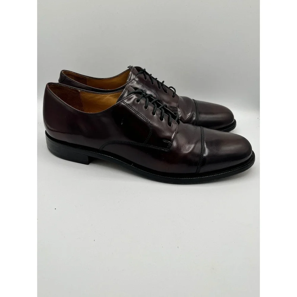Cole Haan Men Sz 11D Burgundy Leather Cap Toe Derby Dress Shoes 08331